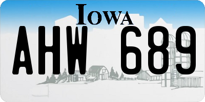 IA license plate AHW689
