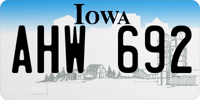 IA license plate AHW692