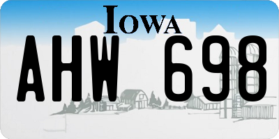 IA license plate AHW698