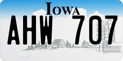IA license plate AHW707
