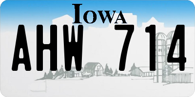IA license plate AHW714