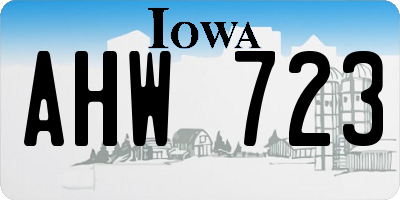 IA license plate AHW723