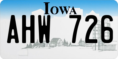IA license plate AHW726