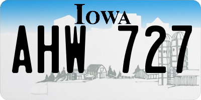 IA license plate AHW727