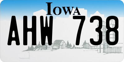 IA license plate AHW738