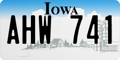 IA license plate AHW741