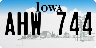 IA license plate AHW744