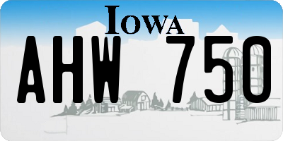 IA license plate AHW750