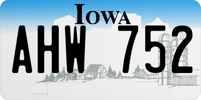 IA license plate AHW752