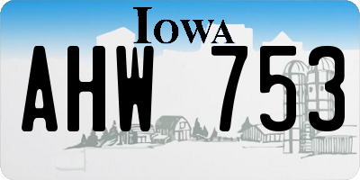 IA license plate AHW753