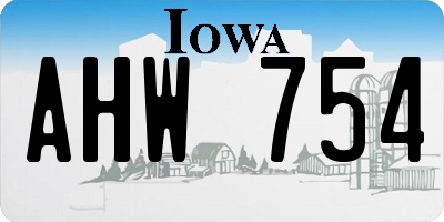 IA license plate AHW754