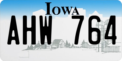 IA license plate AHW764