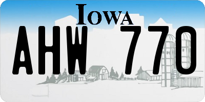 IA license plate AHW770
