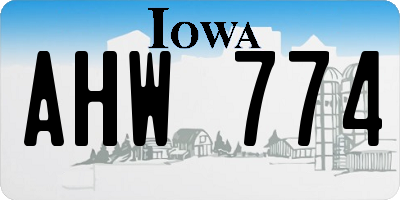 IA license plate AHW774