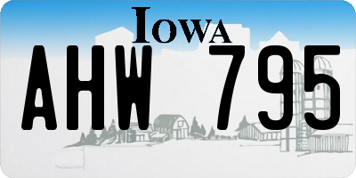IA license plate AHW795