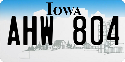 IA license plate AHW804