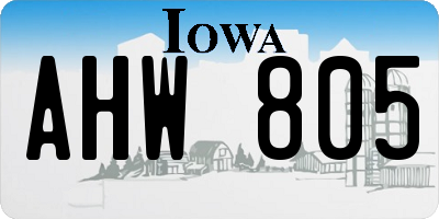 IA license plate AHW805