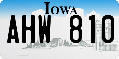 IA license plate AHW810