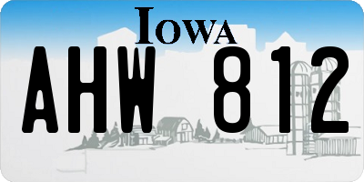 IA license plate AHW812