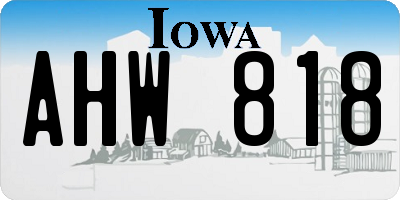 IA license plate AHW818
