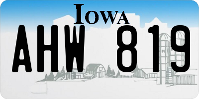 IA license plate AHW819