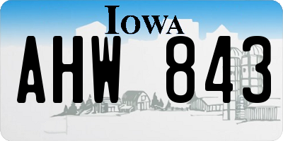 IA license plate AHW843