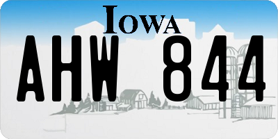 IA license plate AHW844