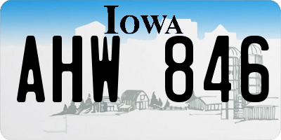 IA license plate AHW846