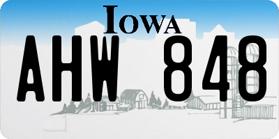 IA license plate AHW848