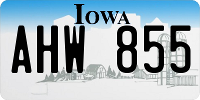 IA license plate AHW855