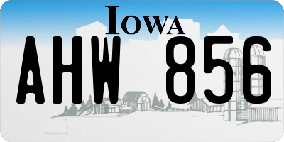 IA license plate AHW856