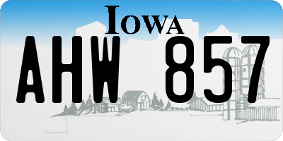 IA license plate AHW857