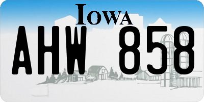 IA license plate AHW858