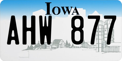 IA license plate AHW877