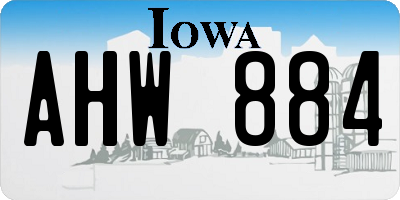 IA license plate AHW884