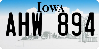 IA license plate AHW894