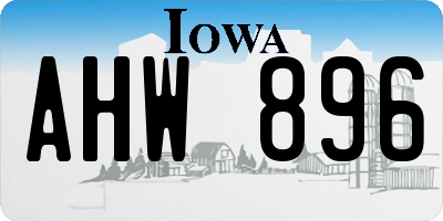 IA license plate AHW896