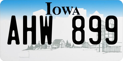 IA license plate AHW899