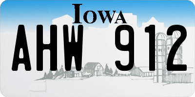 IA license plate AHW912