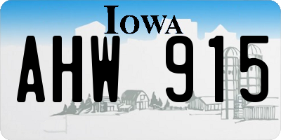 IA license plate AHW915