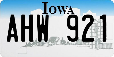 IA license plate AHW921