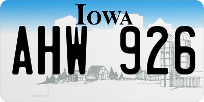 IA license plate AHW926