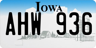 IA license plate AHW936