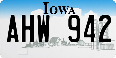 IA license plate AHW942