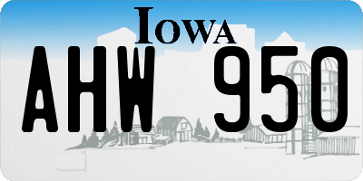 IA license plate AHW950