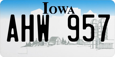 IA license plate AHW957