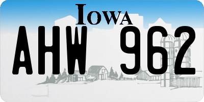 IA license plate AHW962