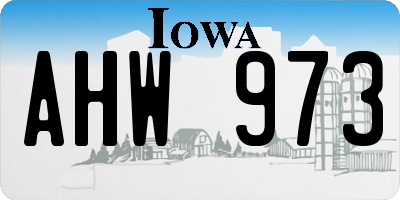 IA license plate AHW973