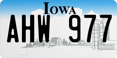 IA license plate AHW977