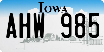 IA license plate AHW985